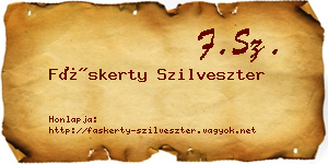 Fáskerty Szilveszter névjegykártya