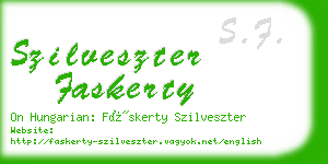 szilveszter faskerty business card